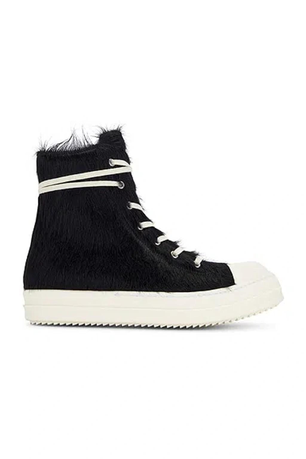 Rick Owens High Pony Sneaker In Black & Milk in Black Product Image