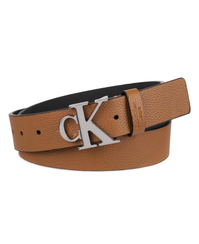 Calvin Klein Mens Logo Plaque Buckle Fashion Jean Belt Product Image