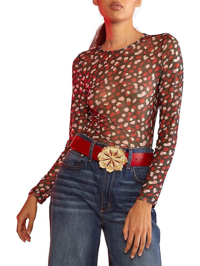 Womens Petal Mesh Top Product Image