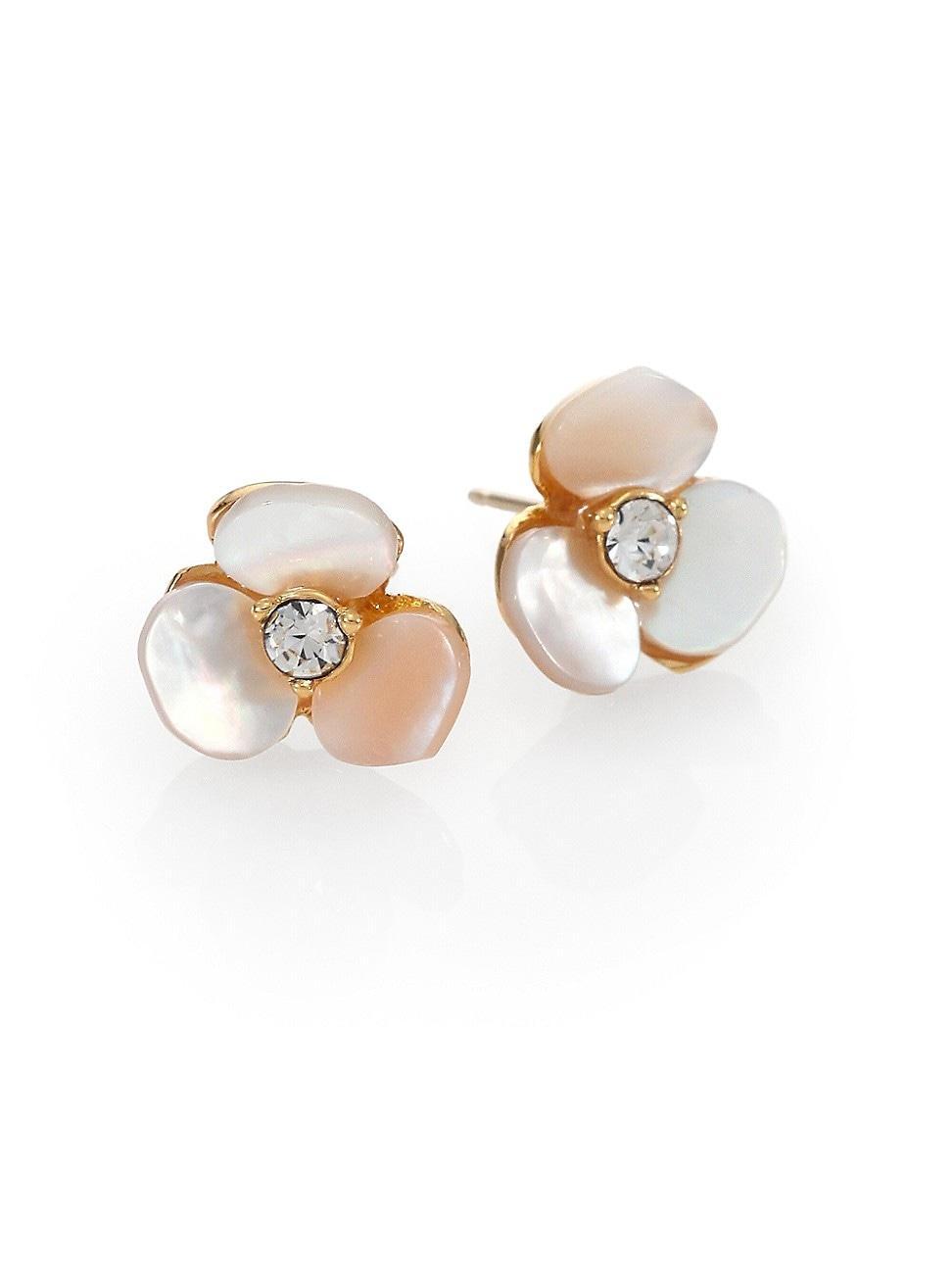 Womens Disco Pansy Mother-of-Pearl Mini Stud Earrings Product Image