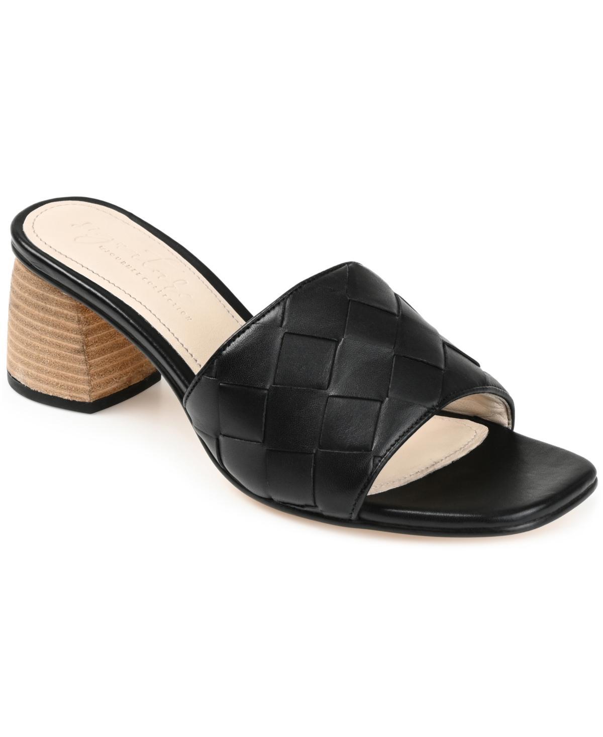 Journee Signature Womens Kellee Woven Block Heel Sandals Product Image