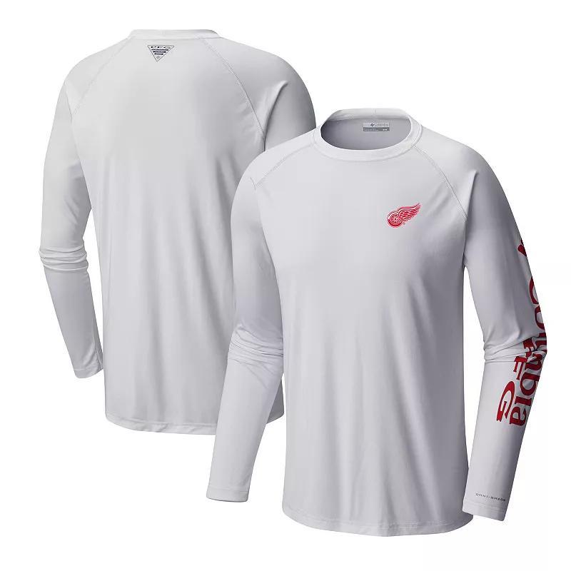 Mens Columbia Detroit Red Wings Terminal Tackle Omni-Shade Raglan Long Sleeve T-Shirt Product Image