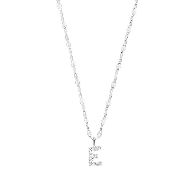 Judy Crowell Sterling Silver Cubic Zirconia Pave Mirror Chain Initial Necklace, Womens Product Image