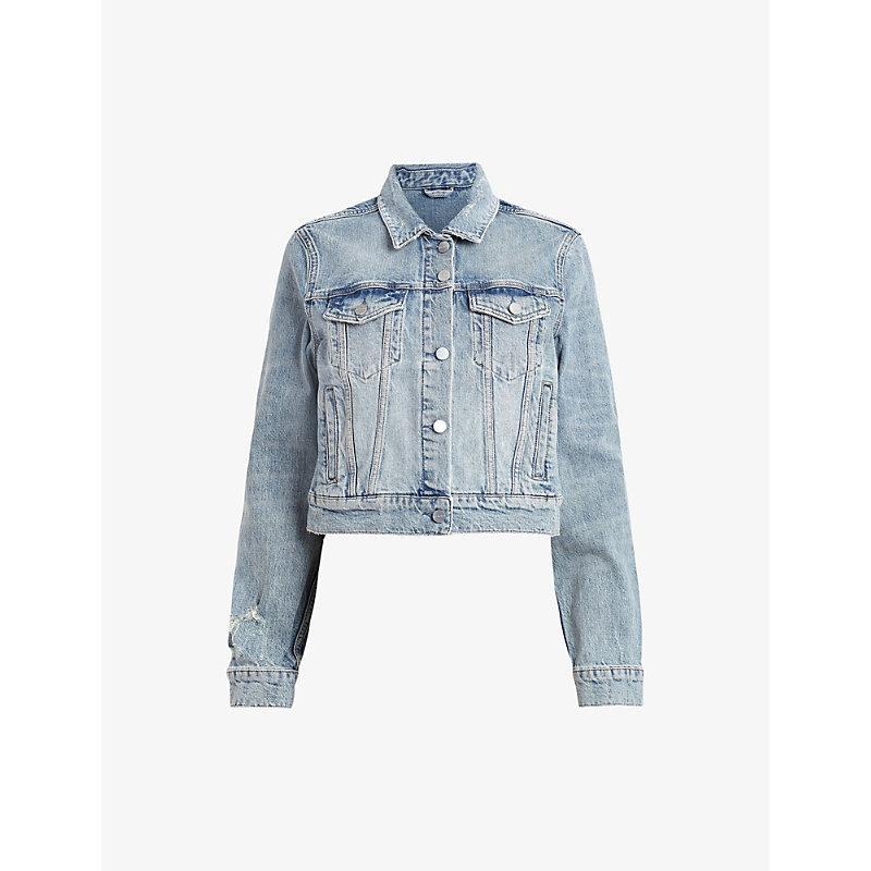 Juno Denim Trucker Jacket In Vintage Indigo Product Image