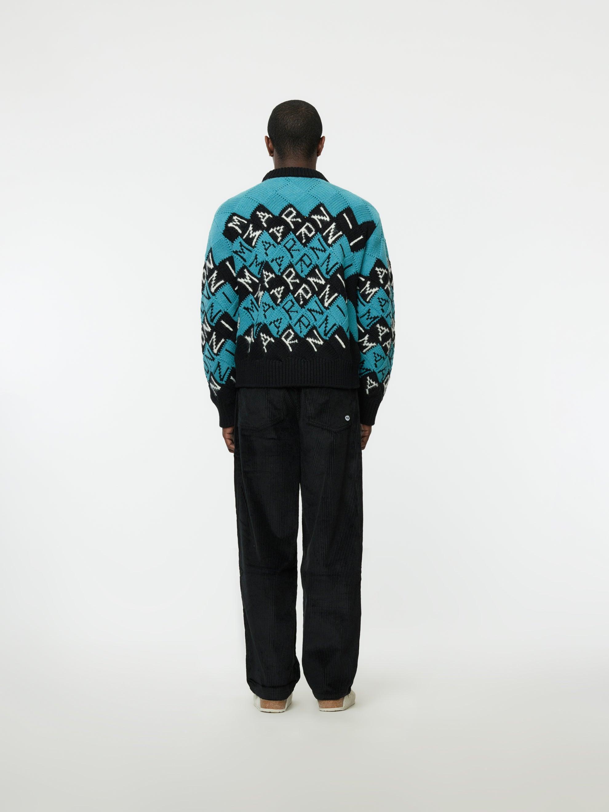 All Over Block Roundneck Sweater (Black) Product Image