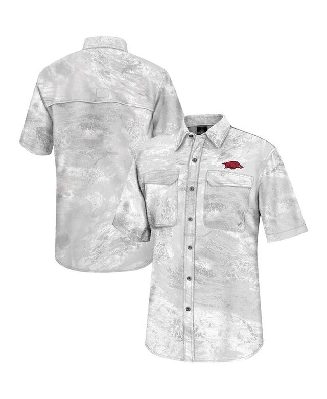 Mens Colosseum White Indiana Hoosiers Realtree Aspect Charter Full-Button Fishing Shirt Product Image