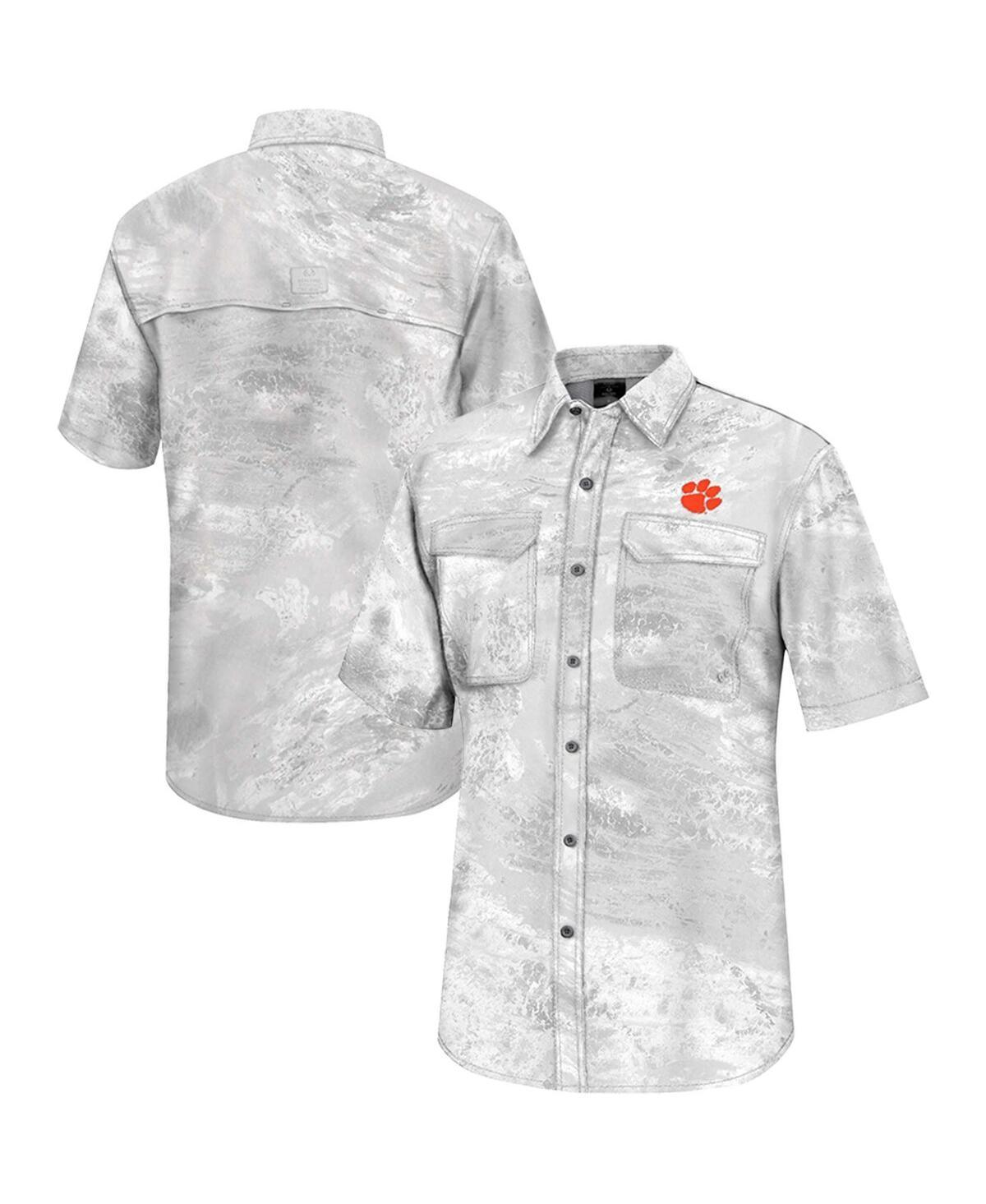 Mens Colosseum Clemson Tigers Realtree Aspect Charter Full-Button Fishing Shirt Product Image