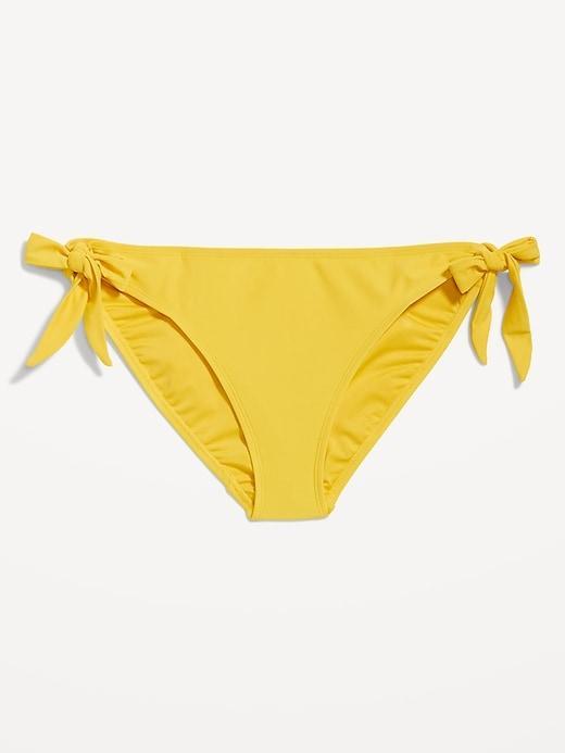 Mid-Rise Side-Tie Bikini Swim Bottoms Product Image