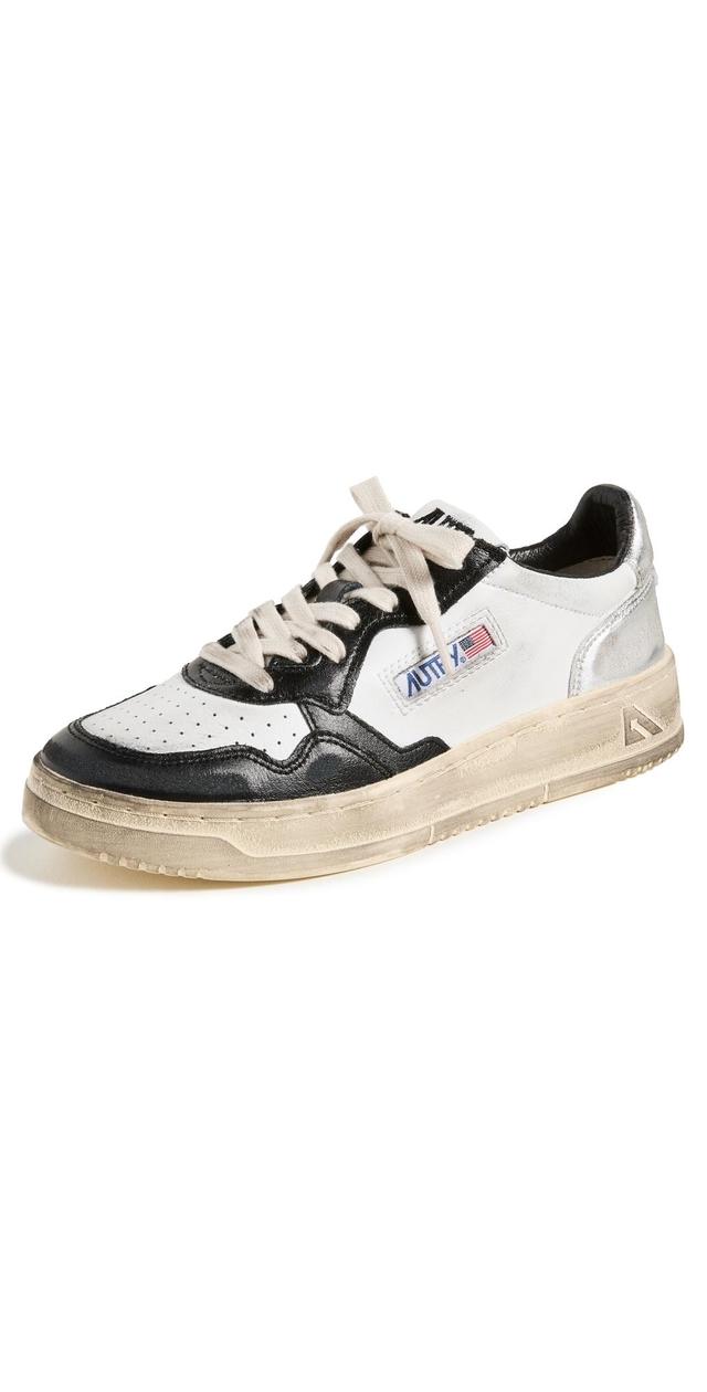 Autry Super Vintage Low Sneakers 35 White/Black/Silver 36 Product Image