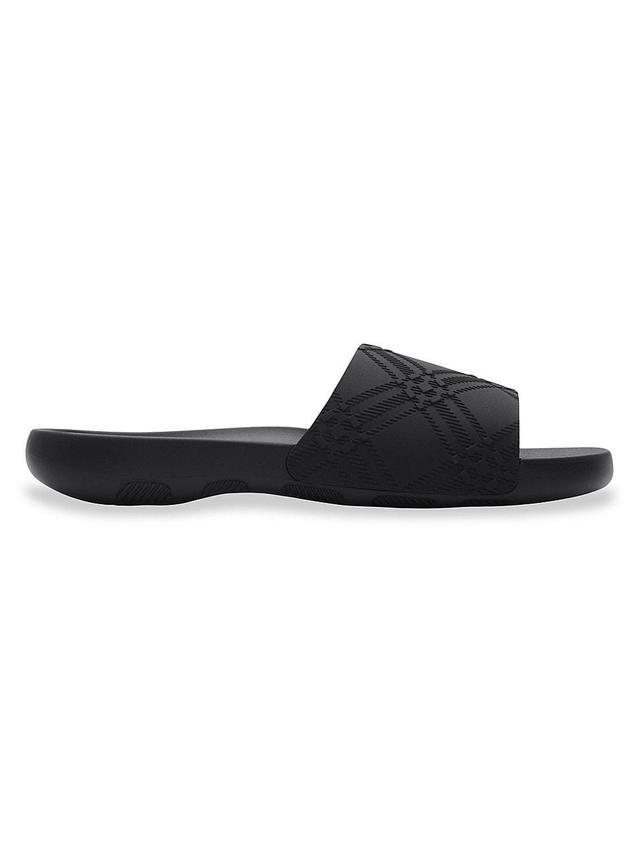 Mens Check-Embossed Slide Sandals Product Image