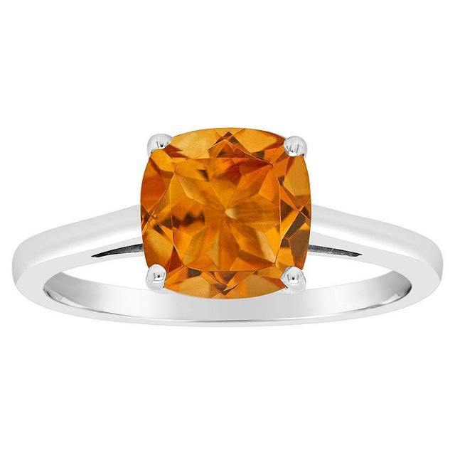 Alyson Layne 14k Gold Cushion Citrine Solitaire Ring, Womens Product Image