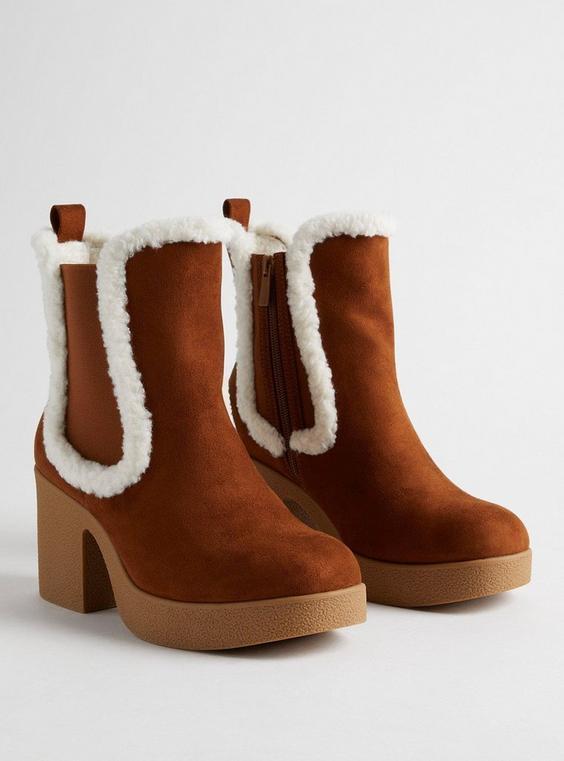 Shearling Trim Platform Bootie (WW) product image