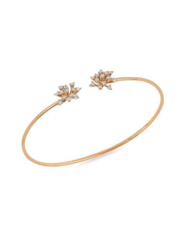 Womens Luminus 18K Pink Gold & Diamond Cluster Bangle Product Image