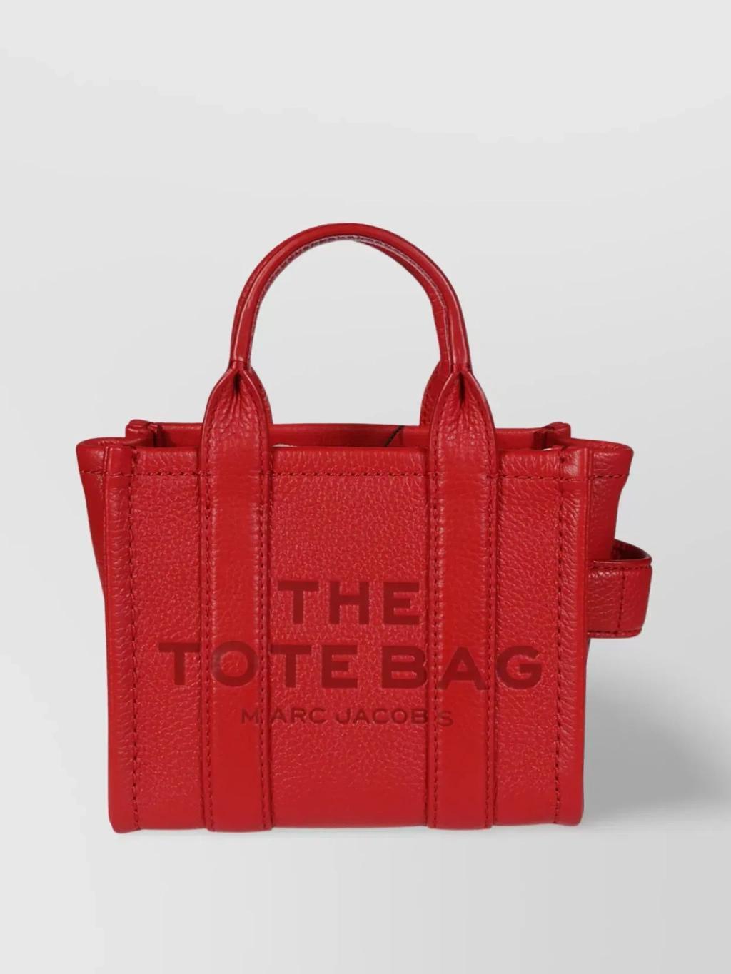 MARC JACOBS Versatile Textured Leather Tote In Red Product Image