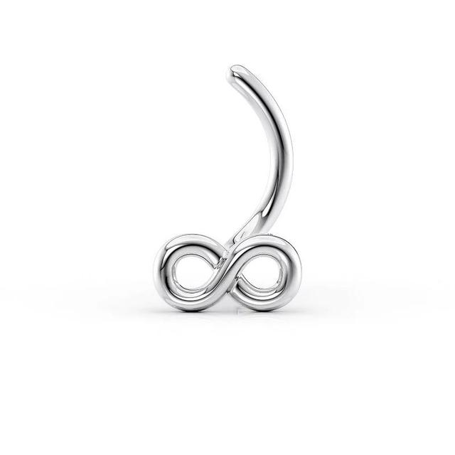 Lila Moon Curved Infinity Nose Stud, Womens, 14k White Gold Product Image