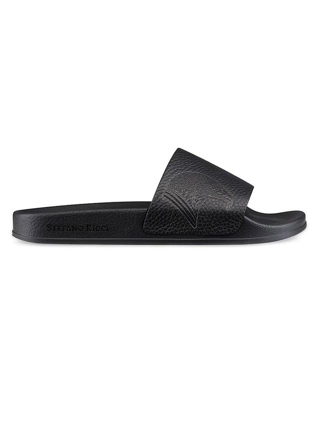 Mens Calfskin Leather Slides Product Image