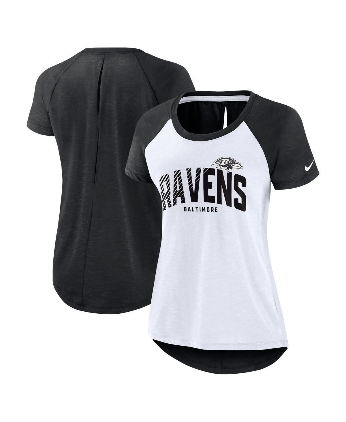 Womens Nike White Baltimore Ravens Back Slit Lightweight Fashion T-shirt - White Product Image