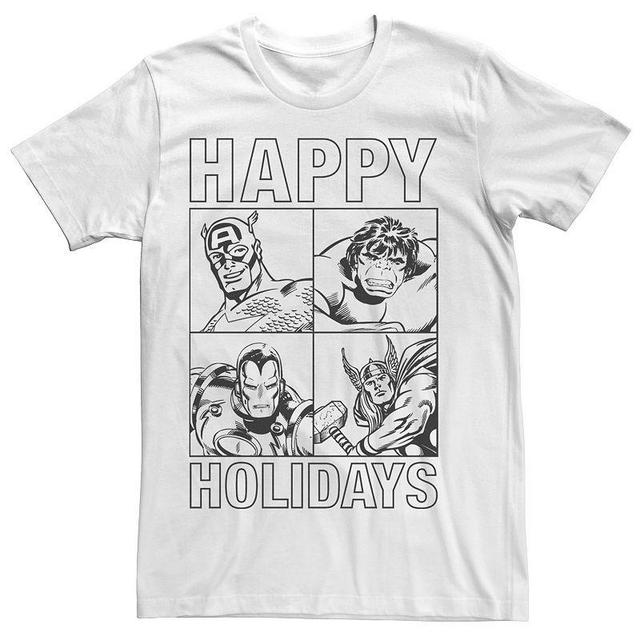 Mens Marvel Retro Avengers Happy Holidays Short Sleeve Tee Product Image