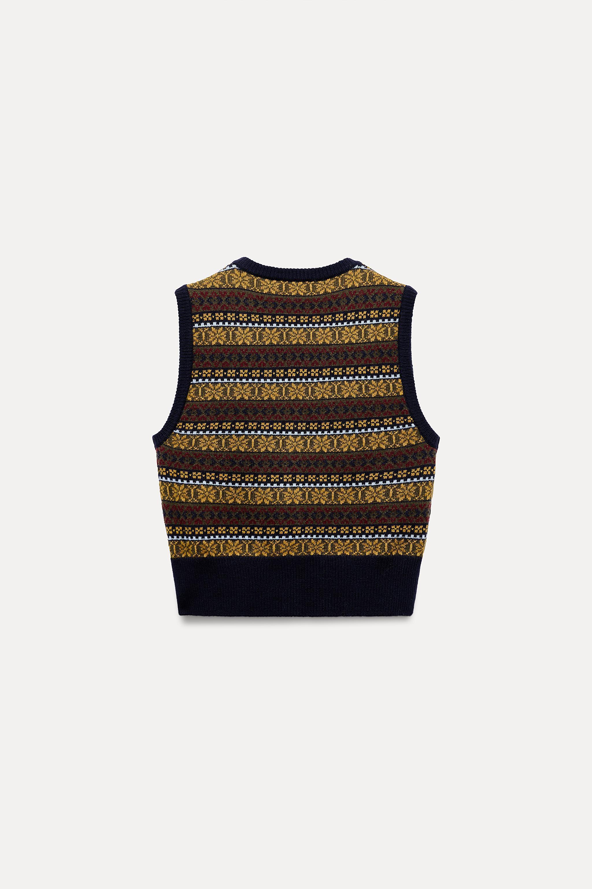 JACQUARD KNIT SWEATER VEST Product Image