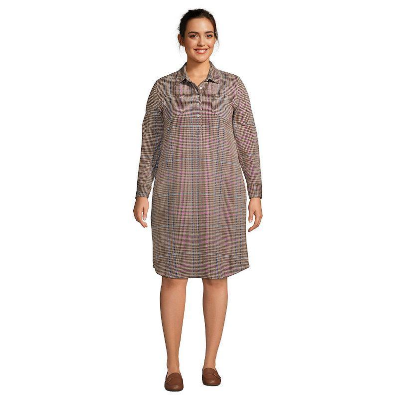 Plus Size Lands End Sport Knit Shirt Dress, Womens product image