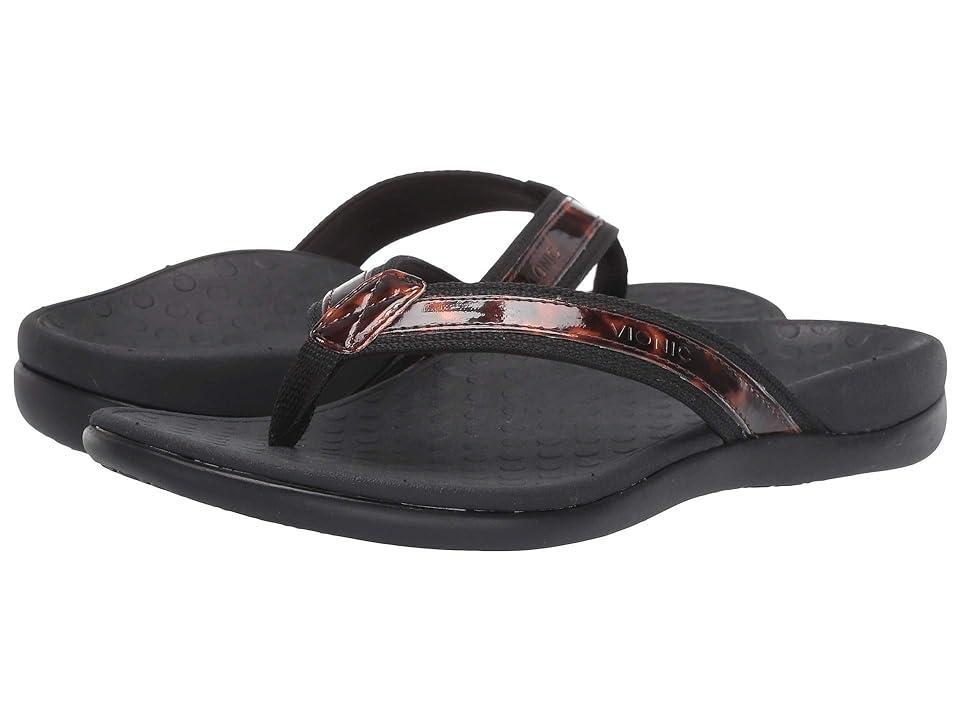 Vionic Tide II Tortoise Print Patent Leather Thong Sandals Product Image