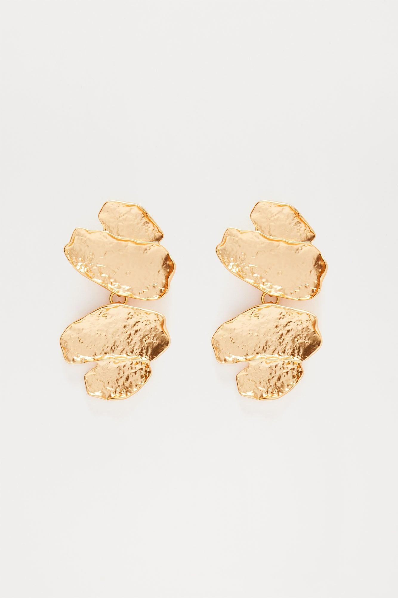 Frankie Foil Earrings - Antique Gold Product Image