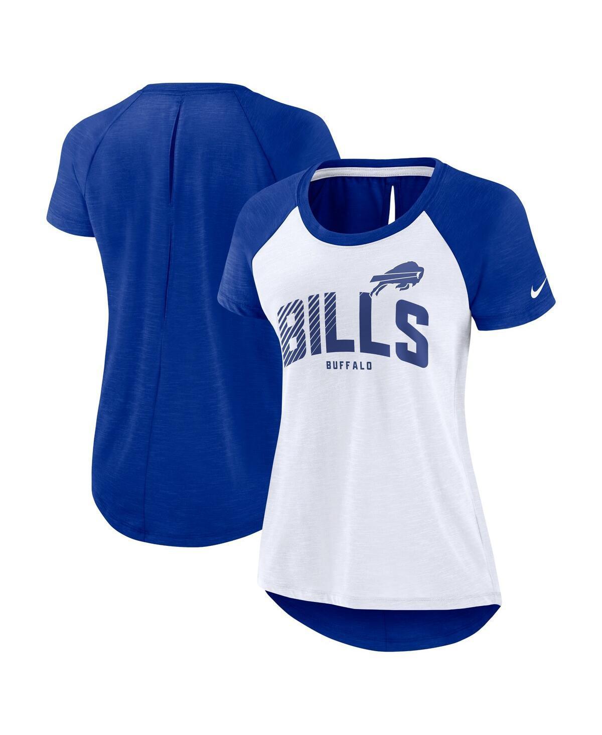 Womens Nike /Heather Powder Blue Los Angeles Chargers Back Cutout Raglan T-Shirt Product Image