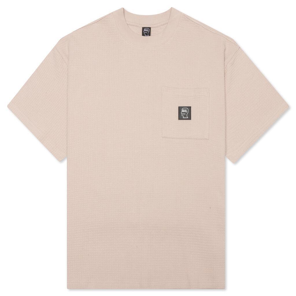 Waffle Knit Mockneck S/S Shirt - Tan Male Product Image