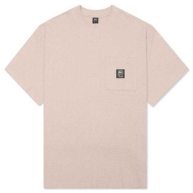 Waffle Knit Mockneck S/S Shirt - Tan Male Product Image