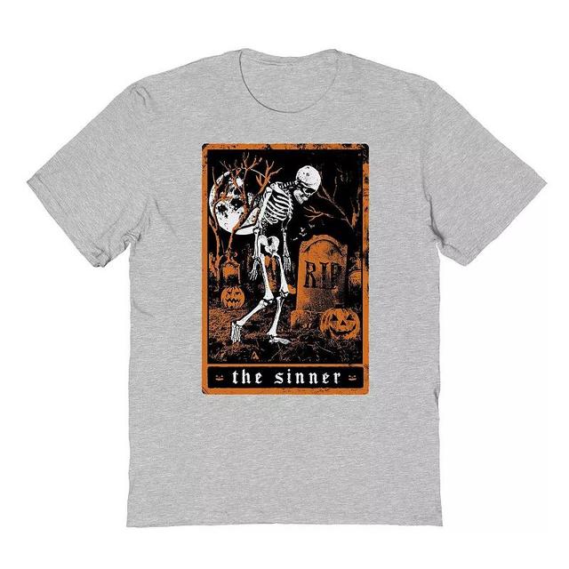 Mens the Sinner Tarot Back Halloween Graphic Tee Product Image