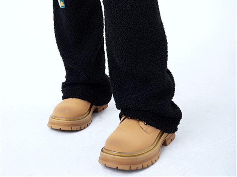 Drawstring Applique Fleece Leg Warmers Product Image