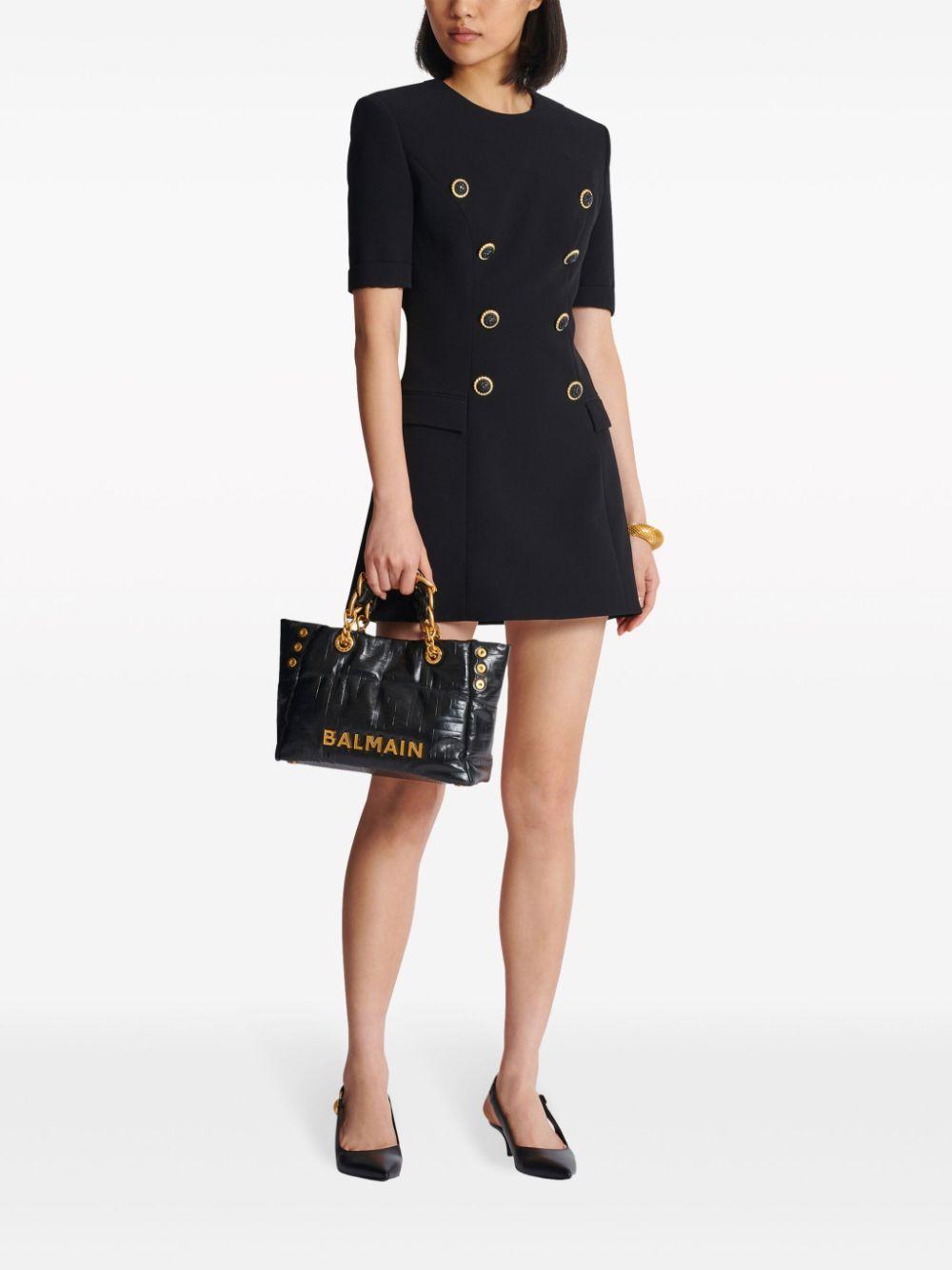 BALMAIN Tailored Mini Dress With Button Details In Black Product Image