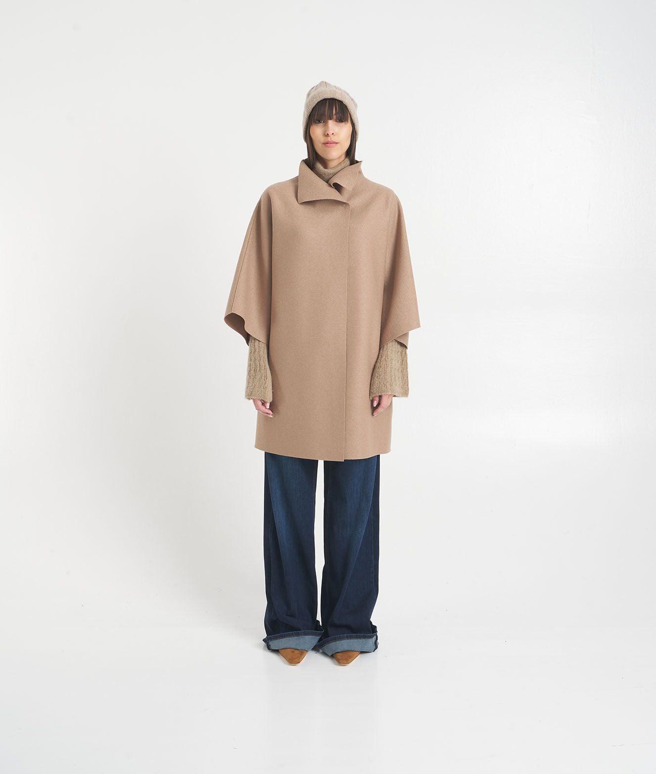 Kimono coat in pressed wool Product Image