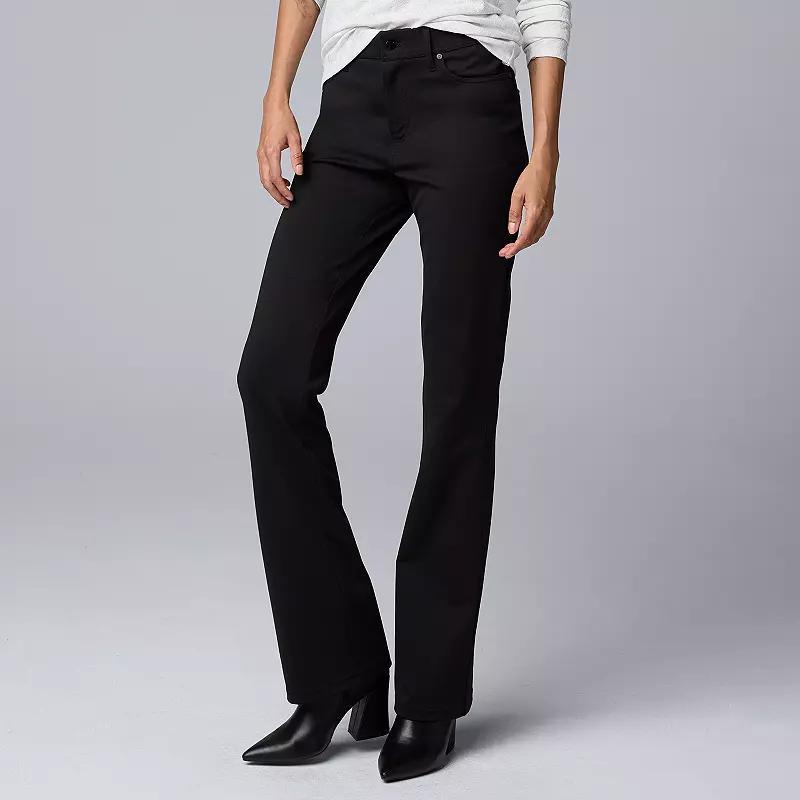 Womens Simply Vera Vera Wang Mid-Rise Pintuck Ponte Pants Product Image