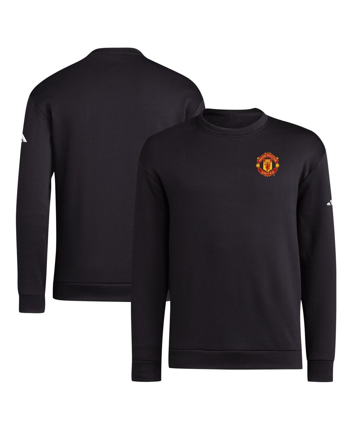 Adidas Mens Black Manchester United Team Fleece Pullover Sweatshirt Product Image