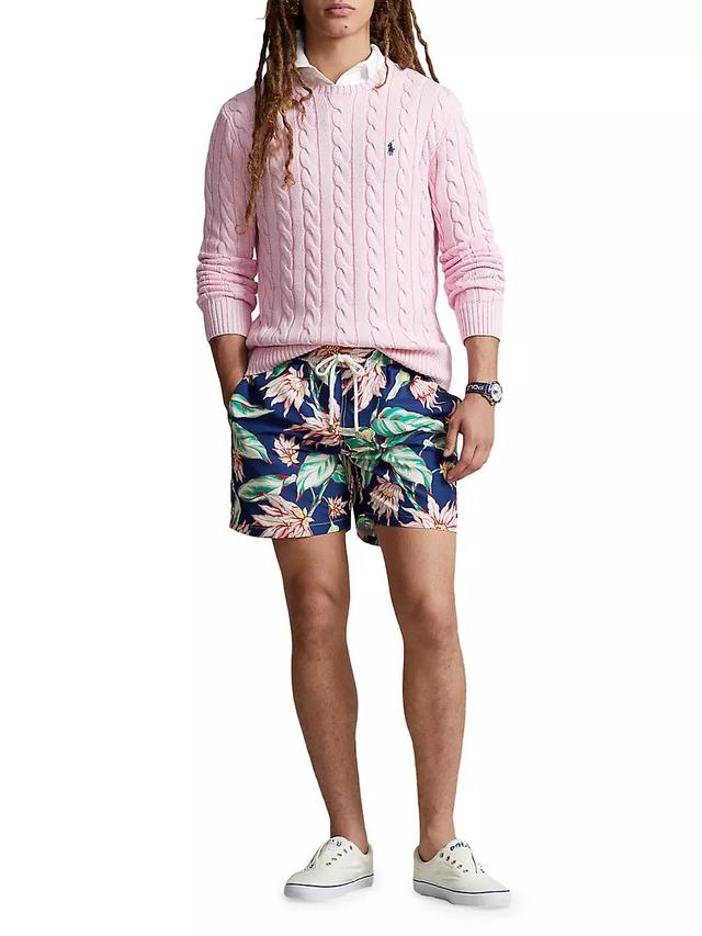 Floral Drawstring Swim Trunks Product Image