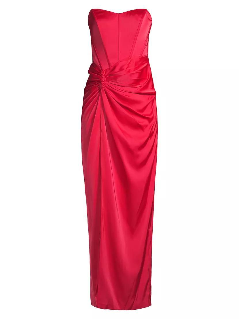 Stretch Satin Strapless Gown Product Image