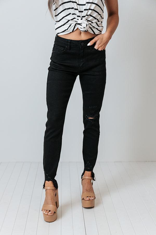 KanCan The Emory High Waist Distressed Ankle Skinny In Black Product Image