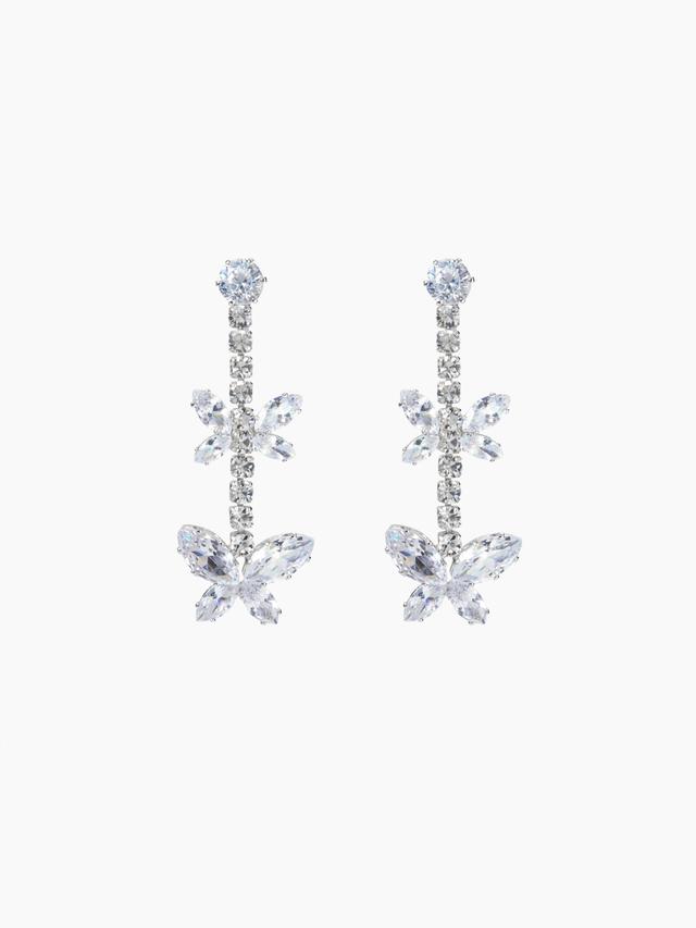 DOUBLE BUTTERFLY RHINESTONE EARRINGS Product Image