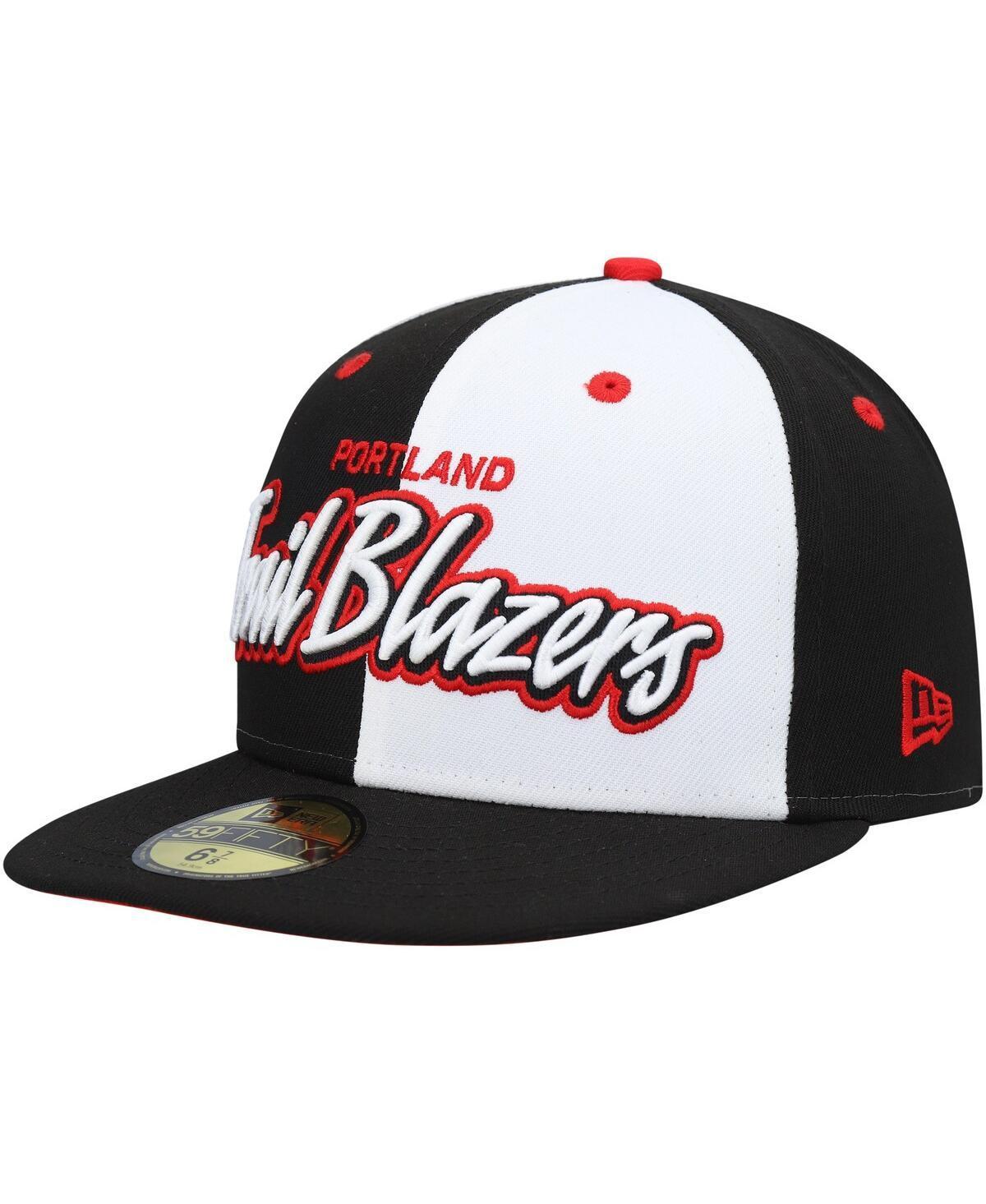 Mens New Era /White Portland Trail Blazers Script Pinwheel 59FIFTY Fitted Hat Product Image