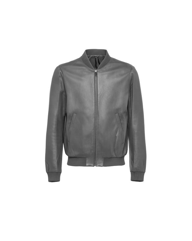 Reversible nappa leather and Re-Nylon bomber jacket Product Image