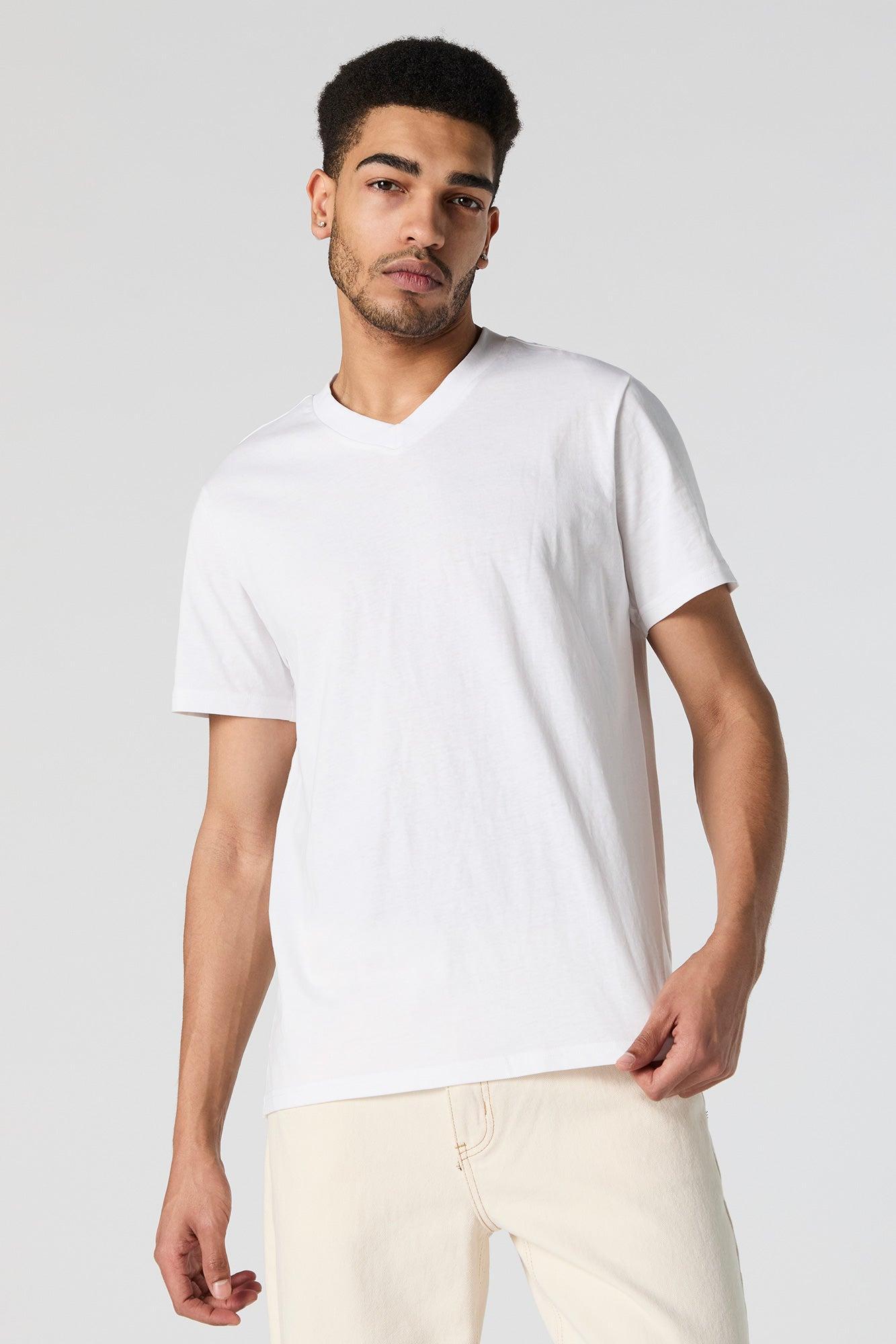 Solid V-Neck T-Shirt Male Product Image