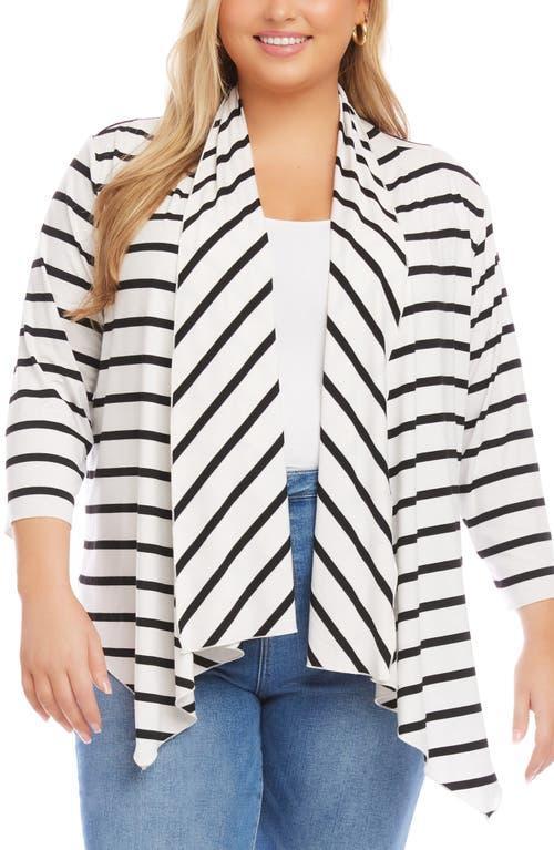 Karen Kane Stripe Asymmetric Hem Cardigan Product Image