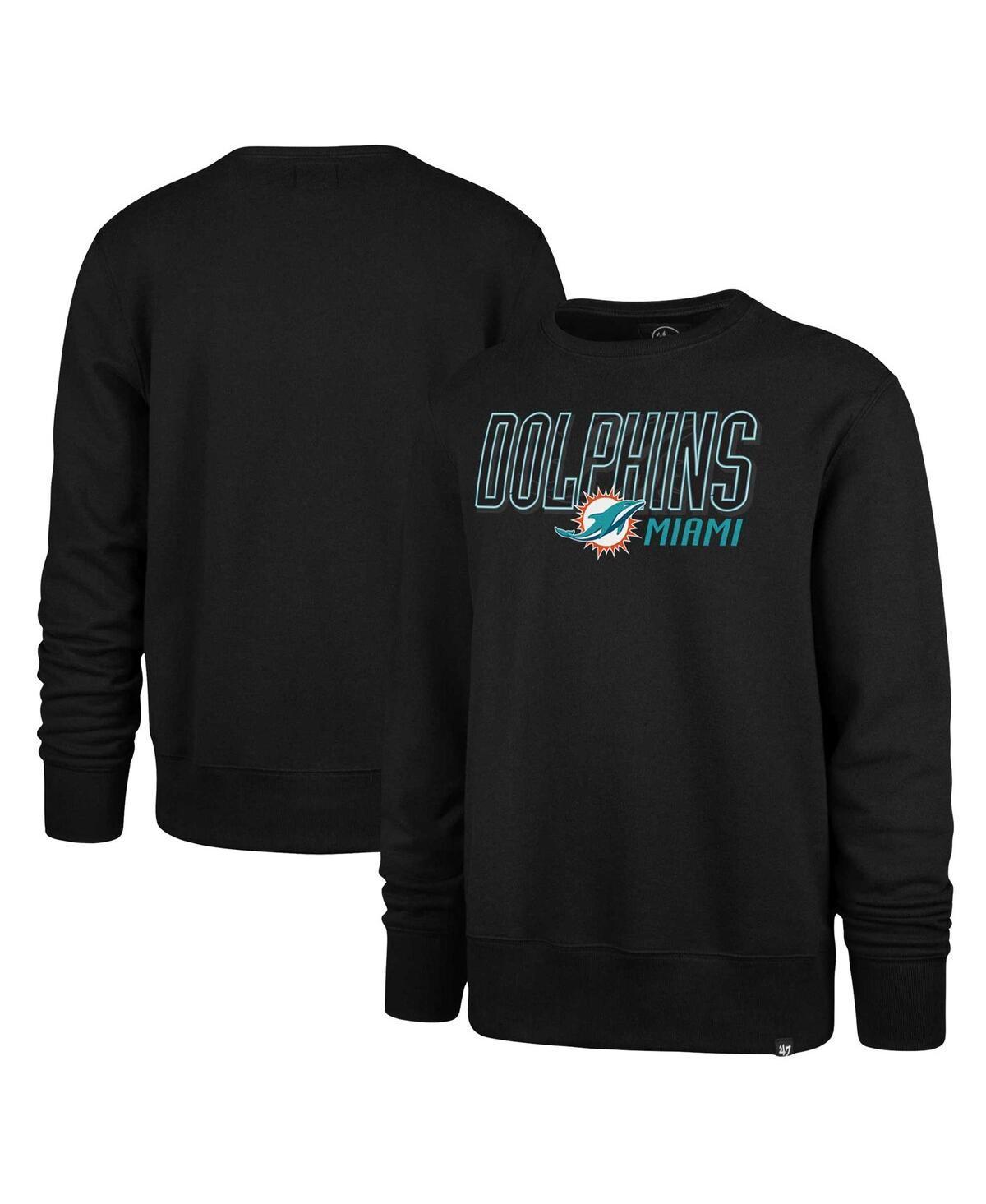 Mens 47 Brand Black Miami Dolphins Locked In Headline Pullover Sweatshirt Product Image