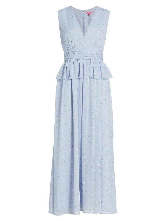 Womens V-Neck Flounce Chiffon Gown Product Image