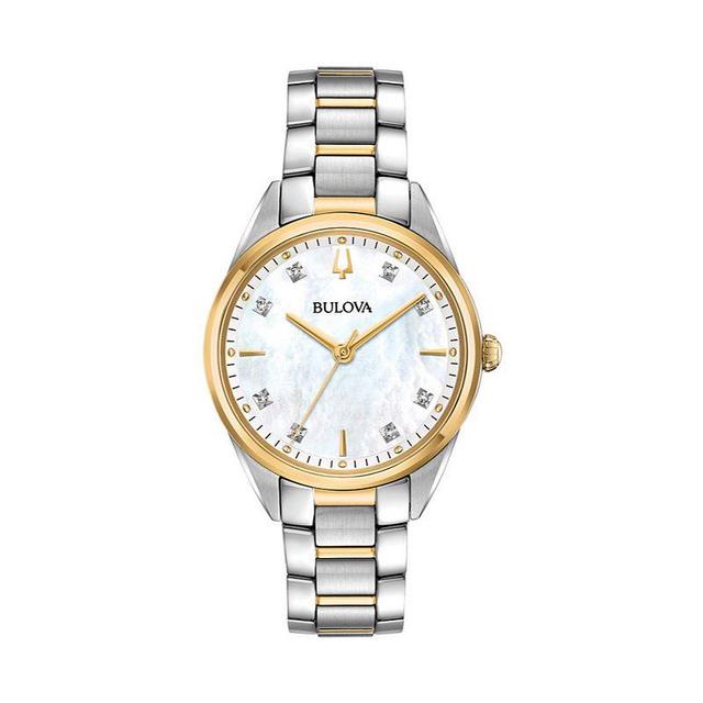 Bulova Womens Sutton Diamond Two Tone Stainless Steel Watch - 98P184 Product Image