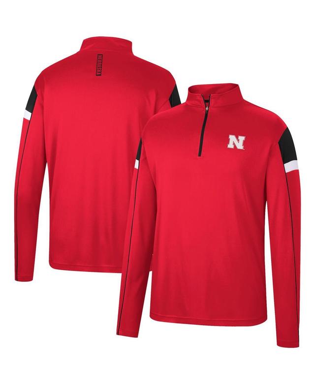 Mens Colosseum Scarlet Nebraska Huskers Golf Match Quarter-Zip Windshirt Product Image