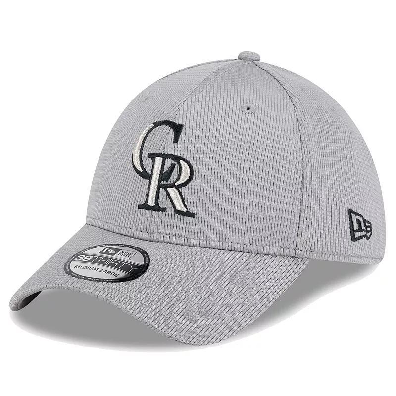 Mens New Era Gray Colorado Rockies Active Pivot 39THIRTY Flex Hat Product Image