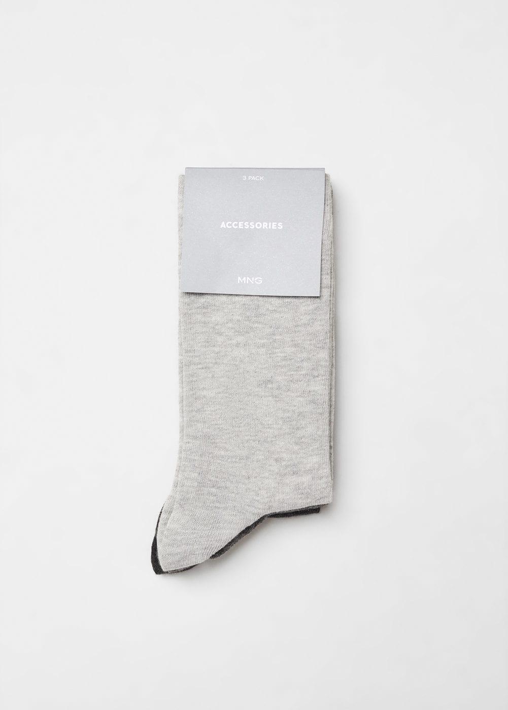 MANGO MAN - Pack of 3 cotton socks greyMen Product Image