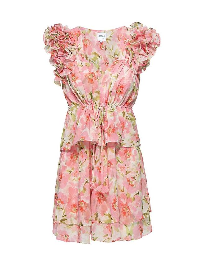 Womens Lily Floral Ruffled Minidress Product Image